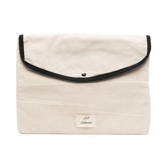 NWT - MAISON KITSUNE BEIGE "CAFE KITSUNE" LAPTOP POUCH - Picture 1 of 4